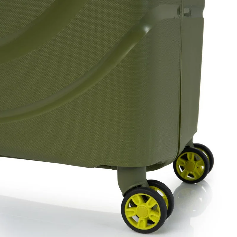 AMERICAN TOURISTER Olive Circurity Suitcase, Check-In Size 68 cm / 25 inch, 4 Spinner Wheels, Hard Top, Polypropylene, Olive|Scratch & Impact Resistant Material|Lightweight|XtraSecu™ 3 Point Locking System|TSA Lock - 3 Years International Warranty  | Best Price UAE